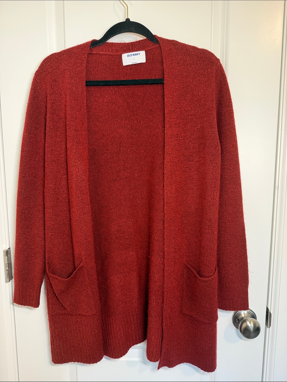 Old Navy Rust Red Open-Front Pocket Cardigan